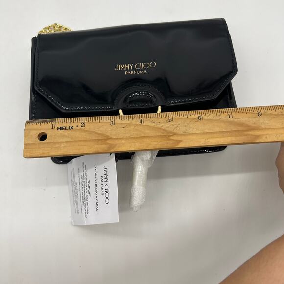 Jimmy Choo Parfum Gold Chain Black Patent Crossbody Bag - Picture 4 of 16